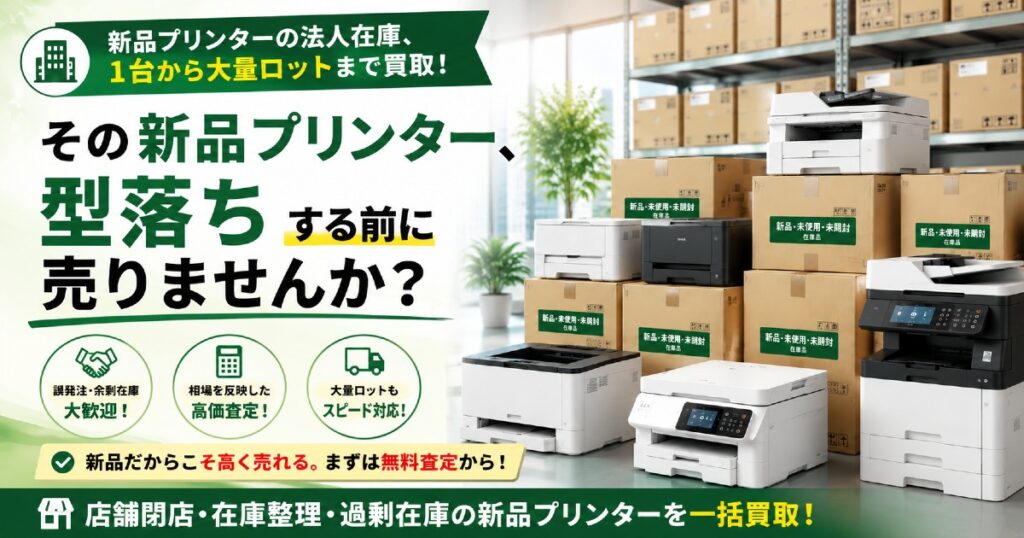倉庫に眠るプリンター在庫、まとめて高価査定！