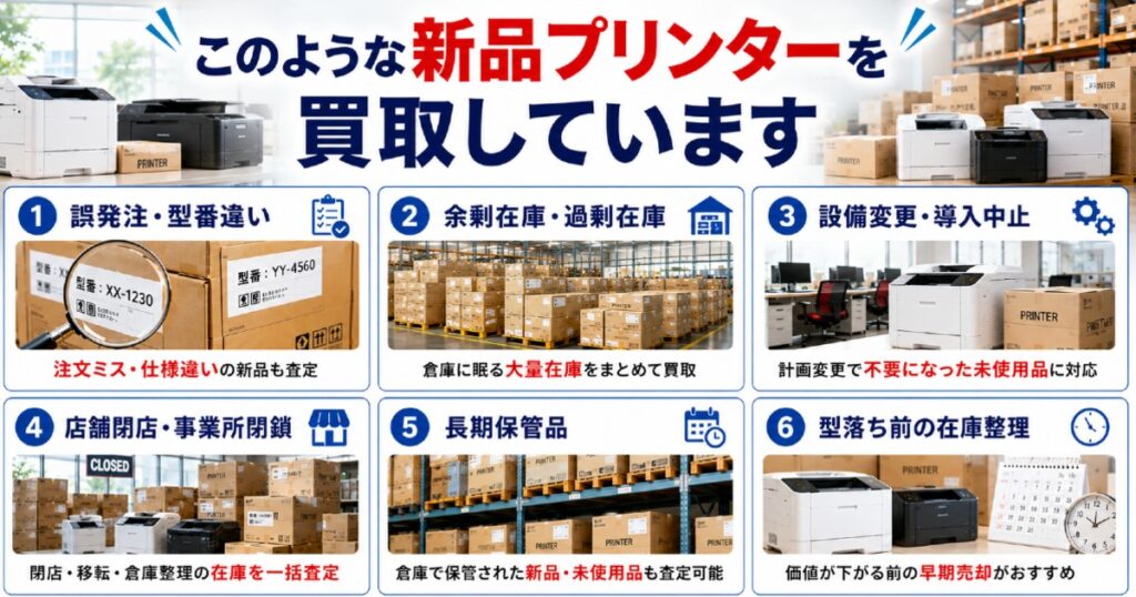 新品プリンターは型落ちや市場価格の下落前の早めの売却がおすすめです。